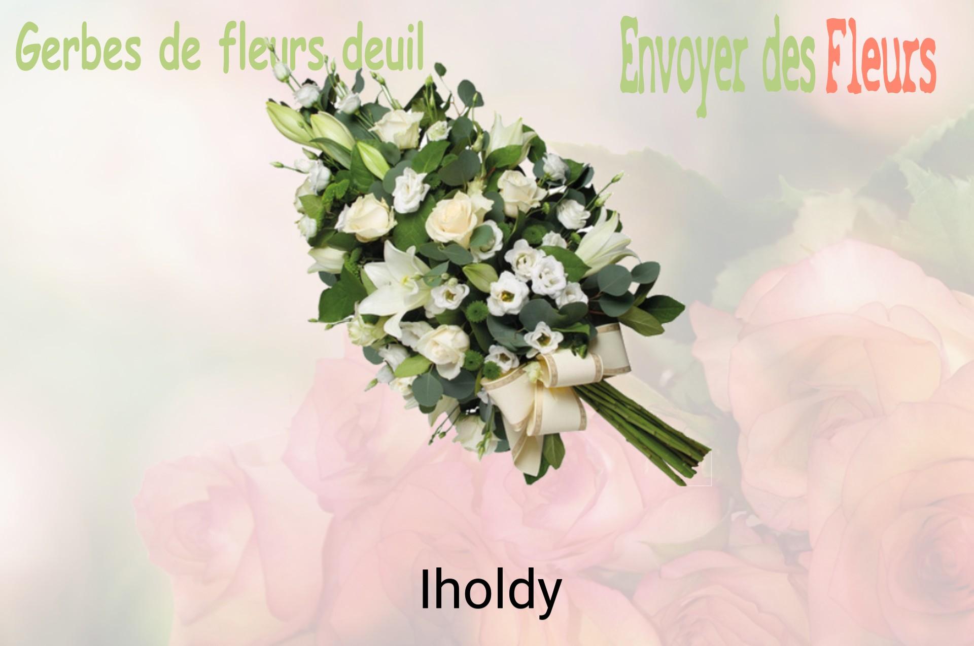 Gerbe de fleurs de deuil livrée à Iholdy